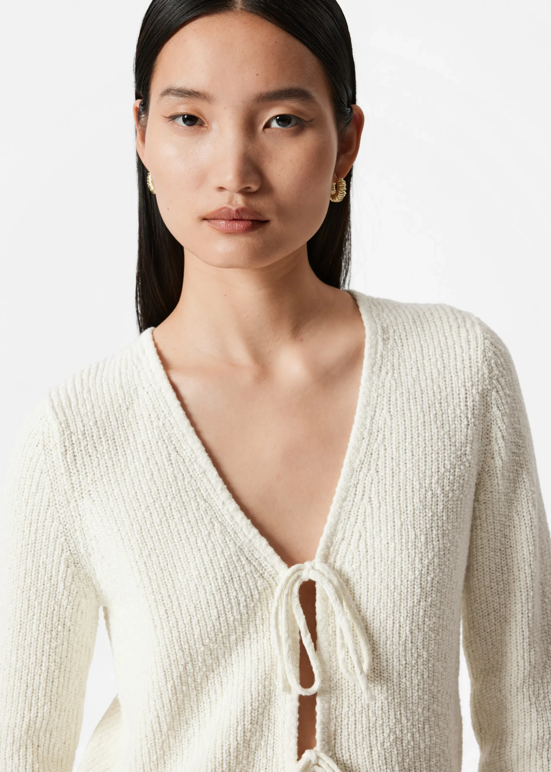 Strickjacke mit Bindedetail