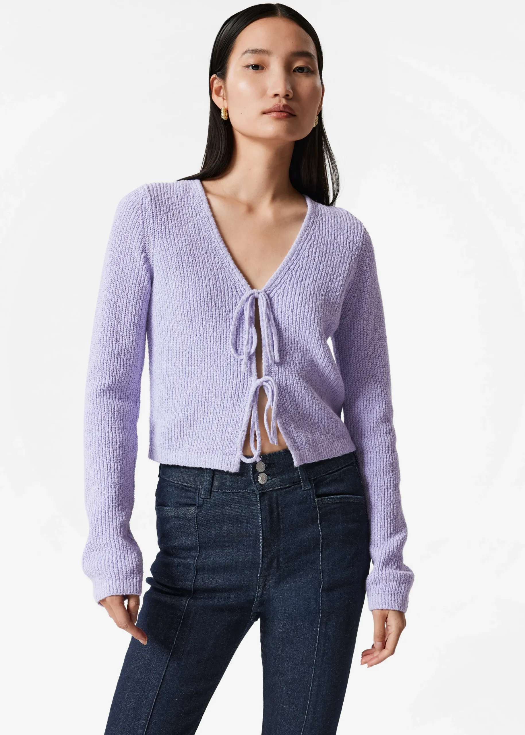 Strickjacke mit Bindedetail