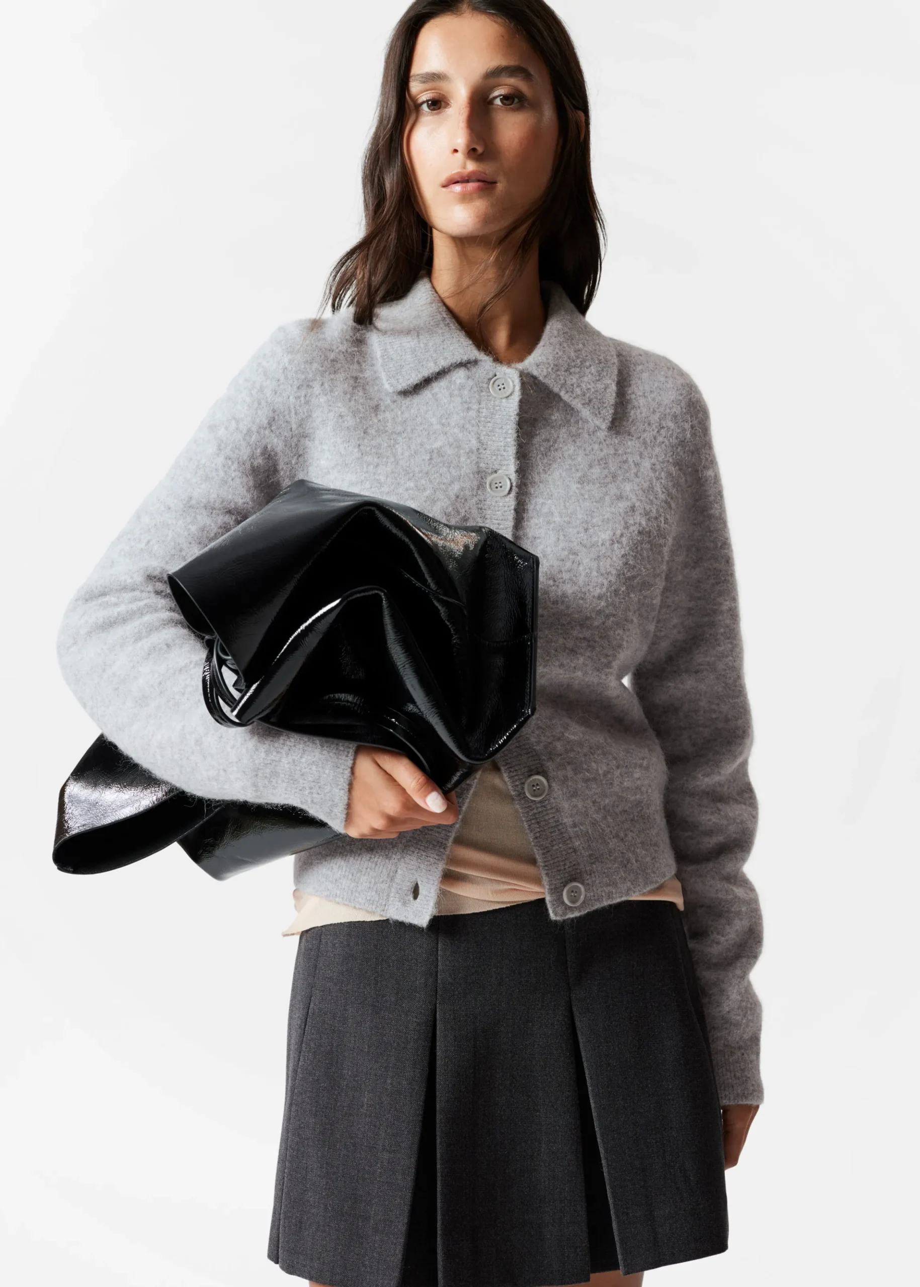 Strickjacke mit Kragen