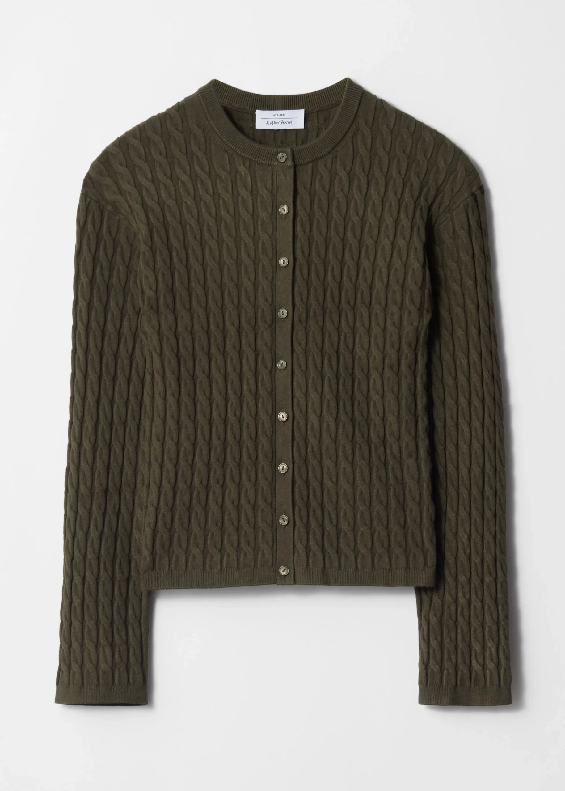 Strickjacke mit Zopfmuster