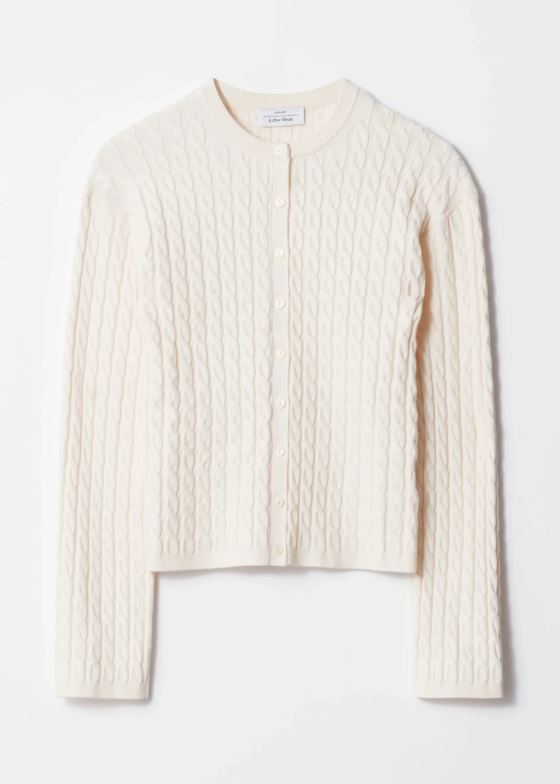 Strickjacke mit Zopfmuster