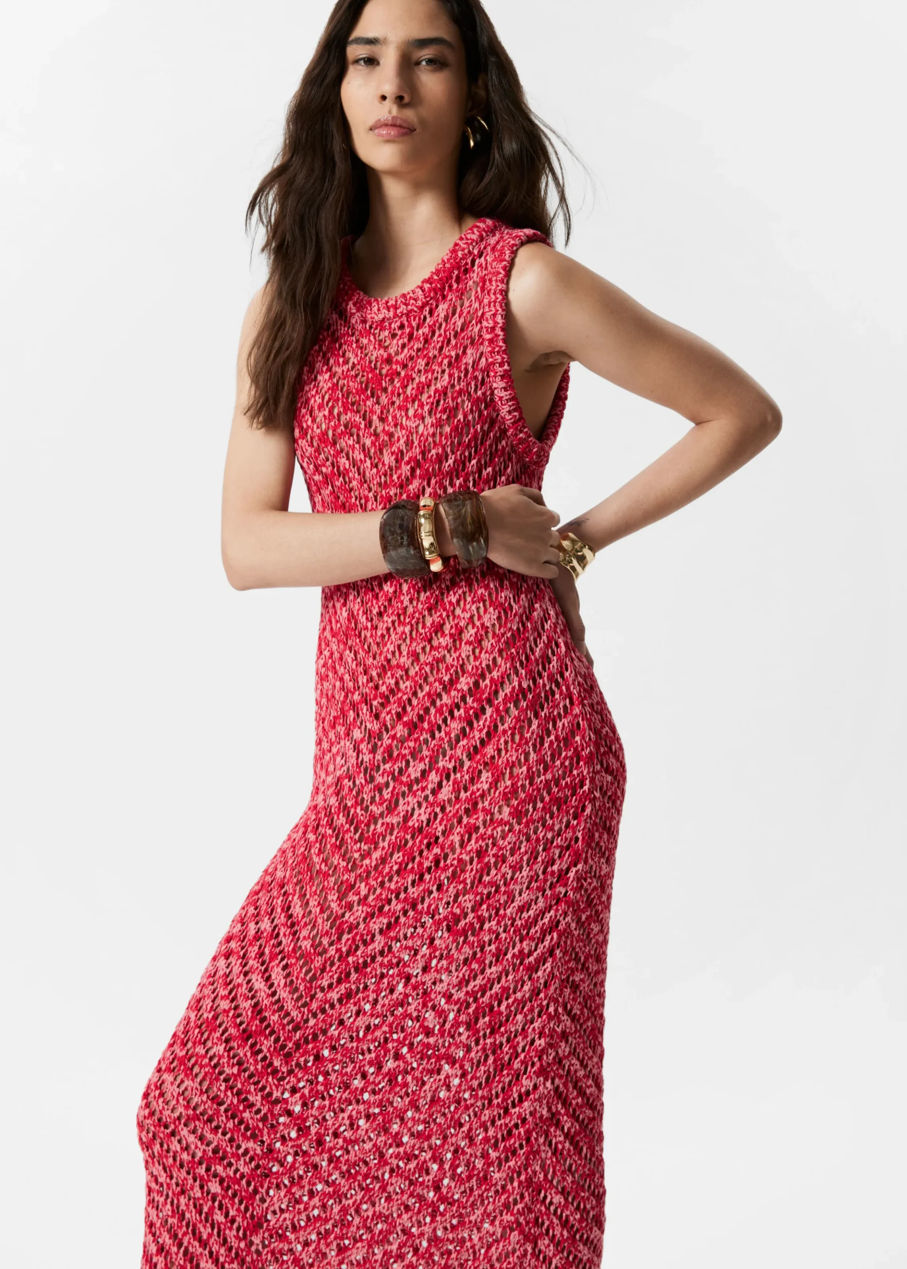 Strickkleid in Midi-Länge