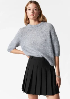 Strick-T-Shirt aus Mohair-Mix