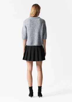 Strick-T-Shirt aus Mohair-Mix