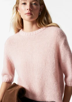 Strick-T-Shirt aus Mohair-Mix