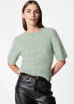 Strick-T-Shirt mit gebürsteter Textur