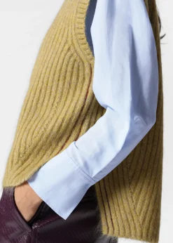 Strickweste mit V-Ausschnitt aus Mohair-Mix