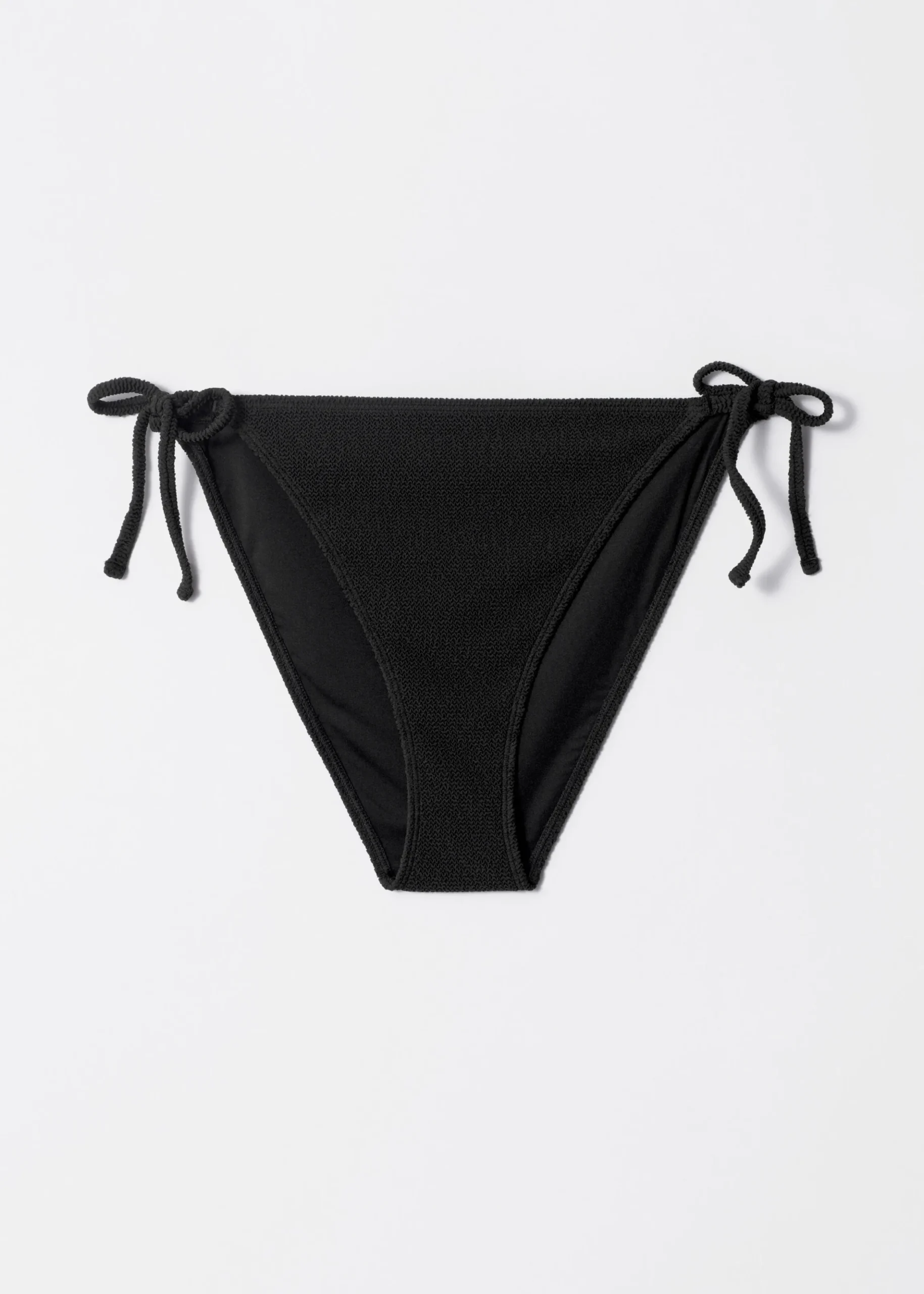 Strukturierte Bikinihose mit Bindedetail