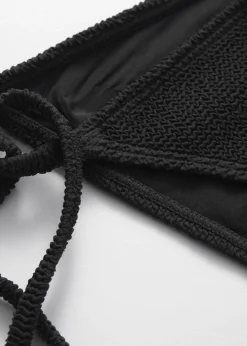 Strukturierte Bikinihose mit Bindedetail