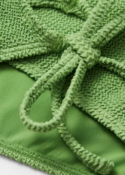 Strukturierte Bikinihose mit Bindedetail