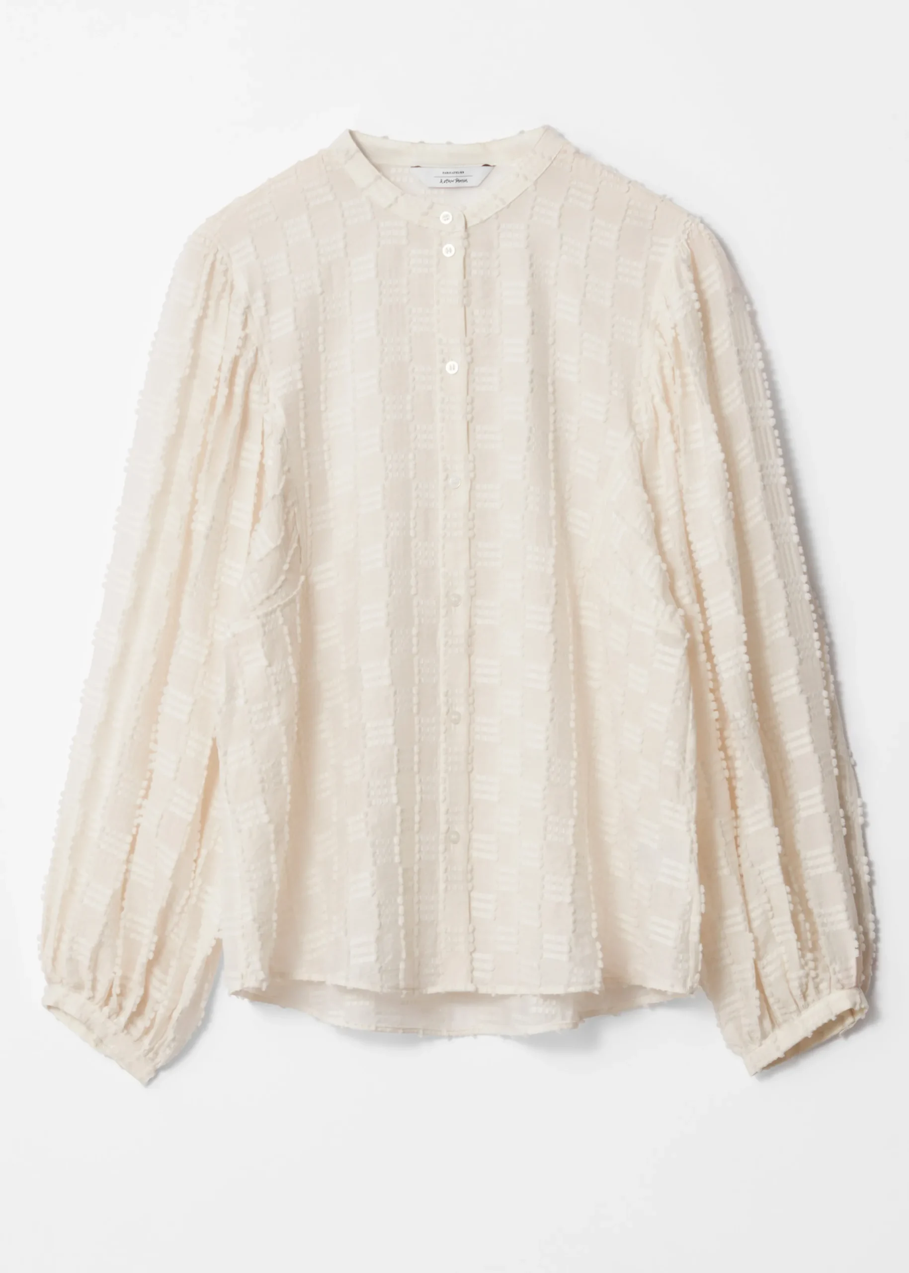 Strukturierte Bluse mit voluminösen Ärmeln