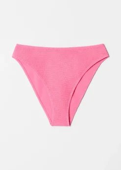 Strukturierte, hoch sitzende Bikinihose