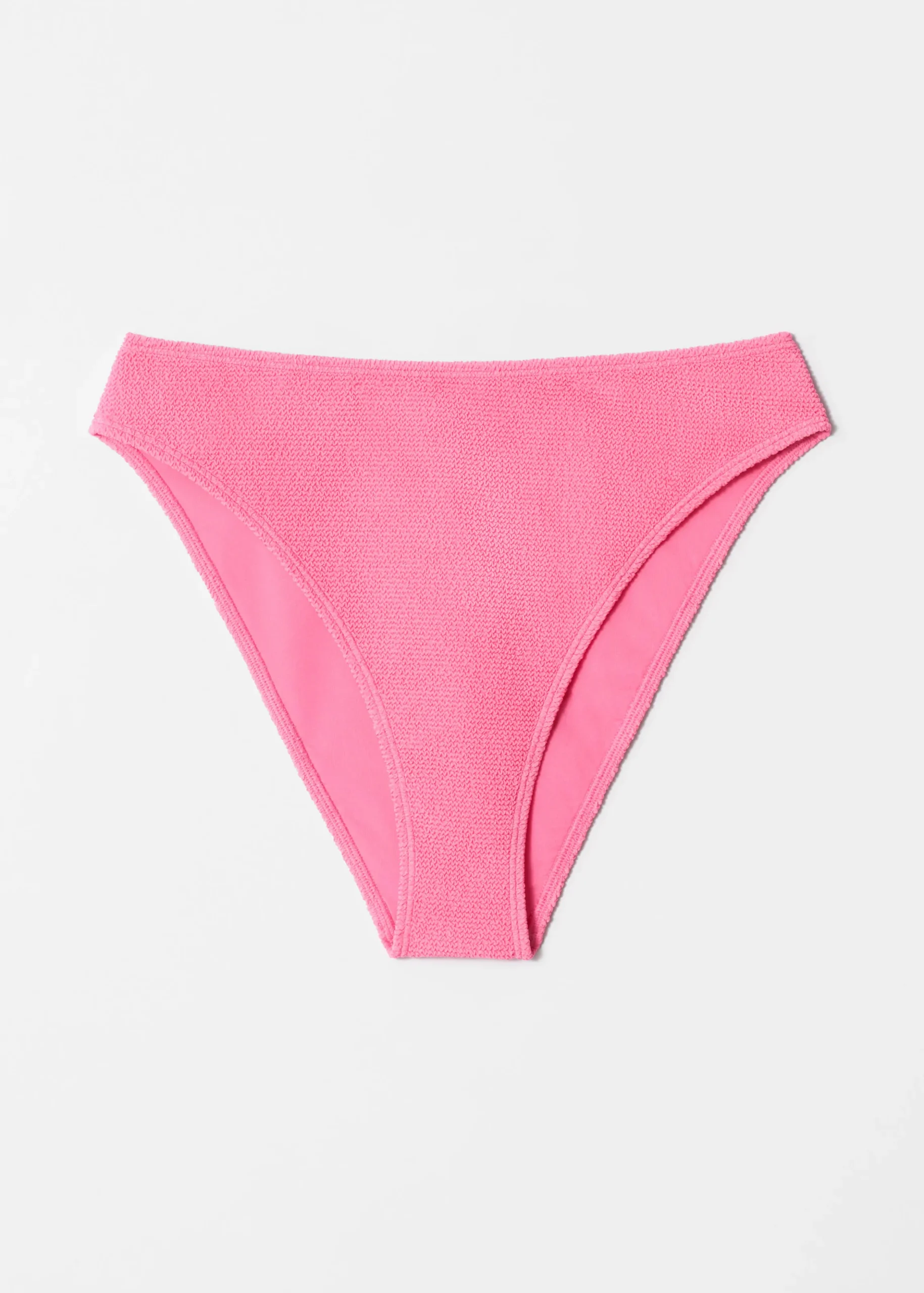 Strukturierte, hoch sitzende Bikinihose