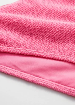 Strukturierte, hoch sitzende Bikinihose