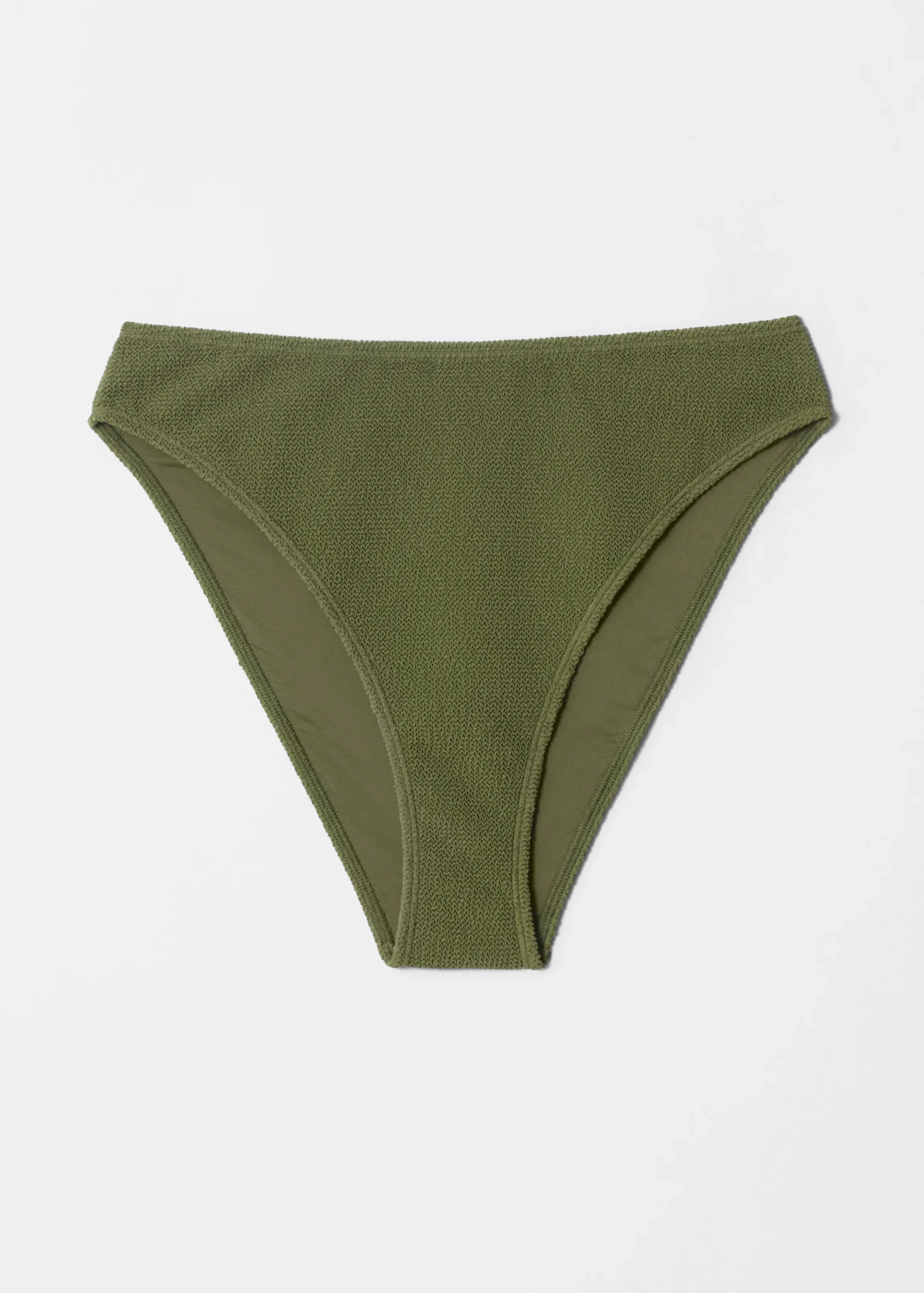 Strukturierte, hoch sitzende Bikinihose