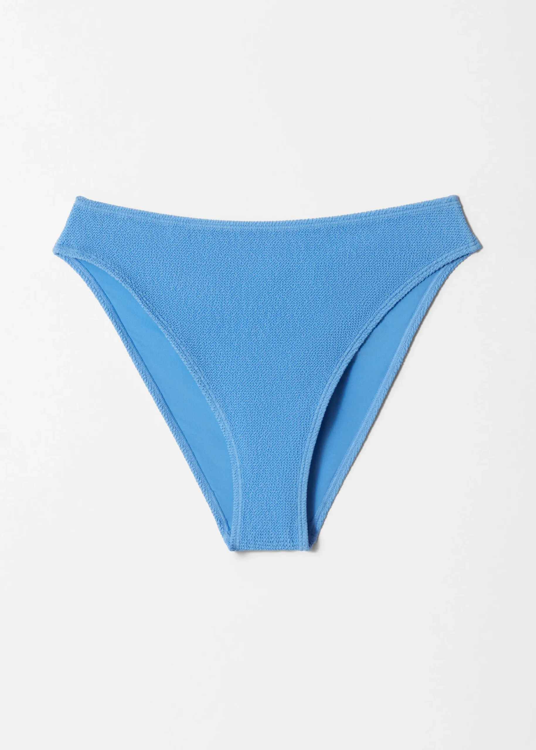 Strukturierte, hoch sitzende Bikinihose