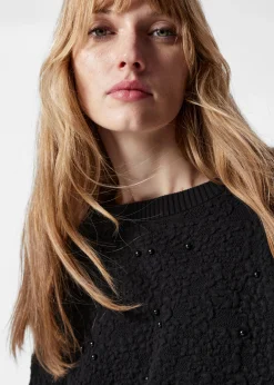 Strukturierter Jacquard-Strickpullover