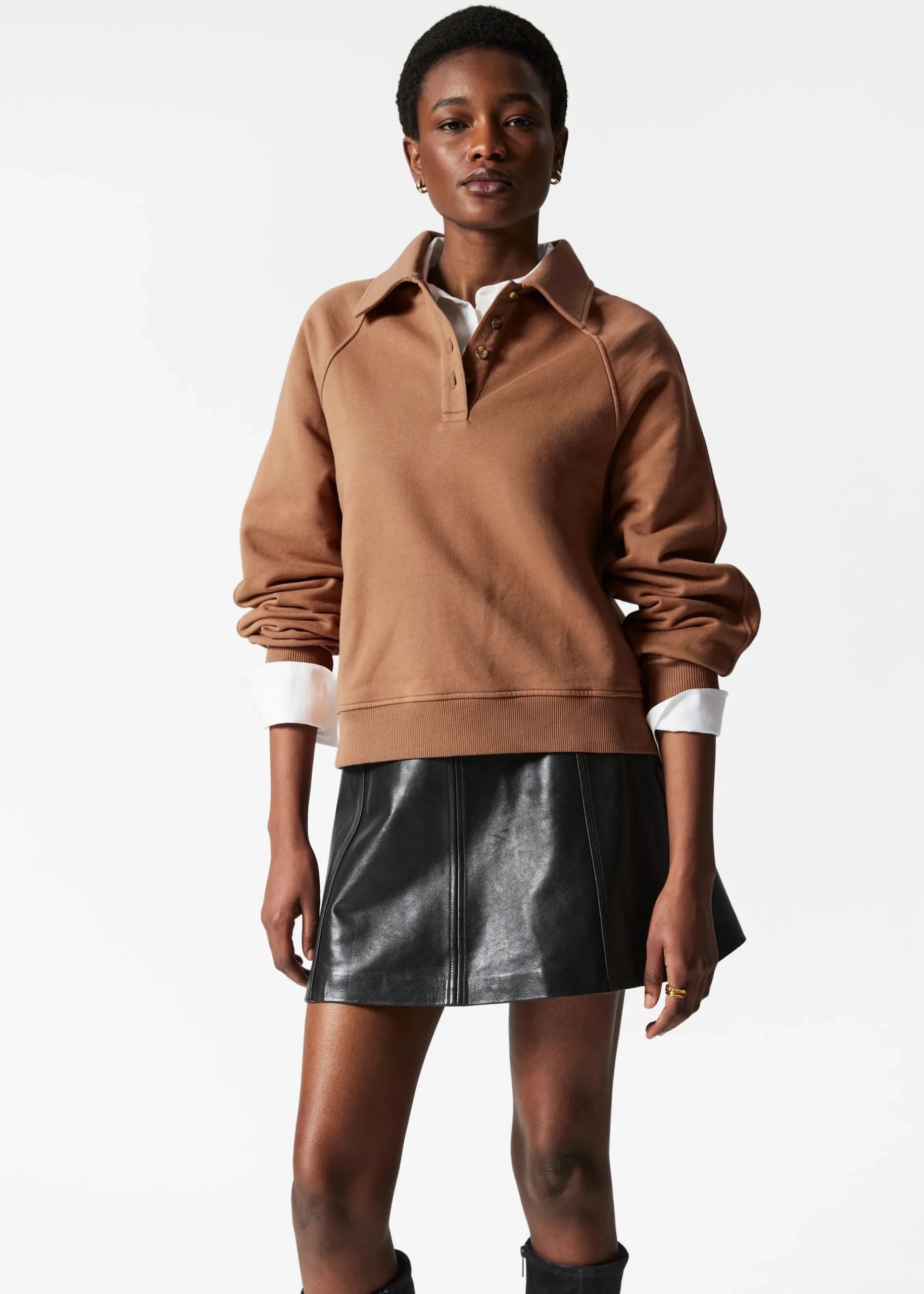 Sweatshirt mit Polokragen