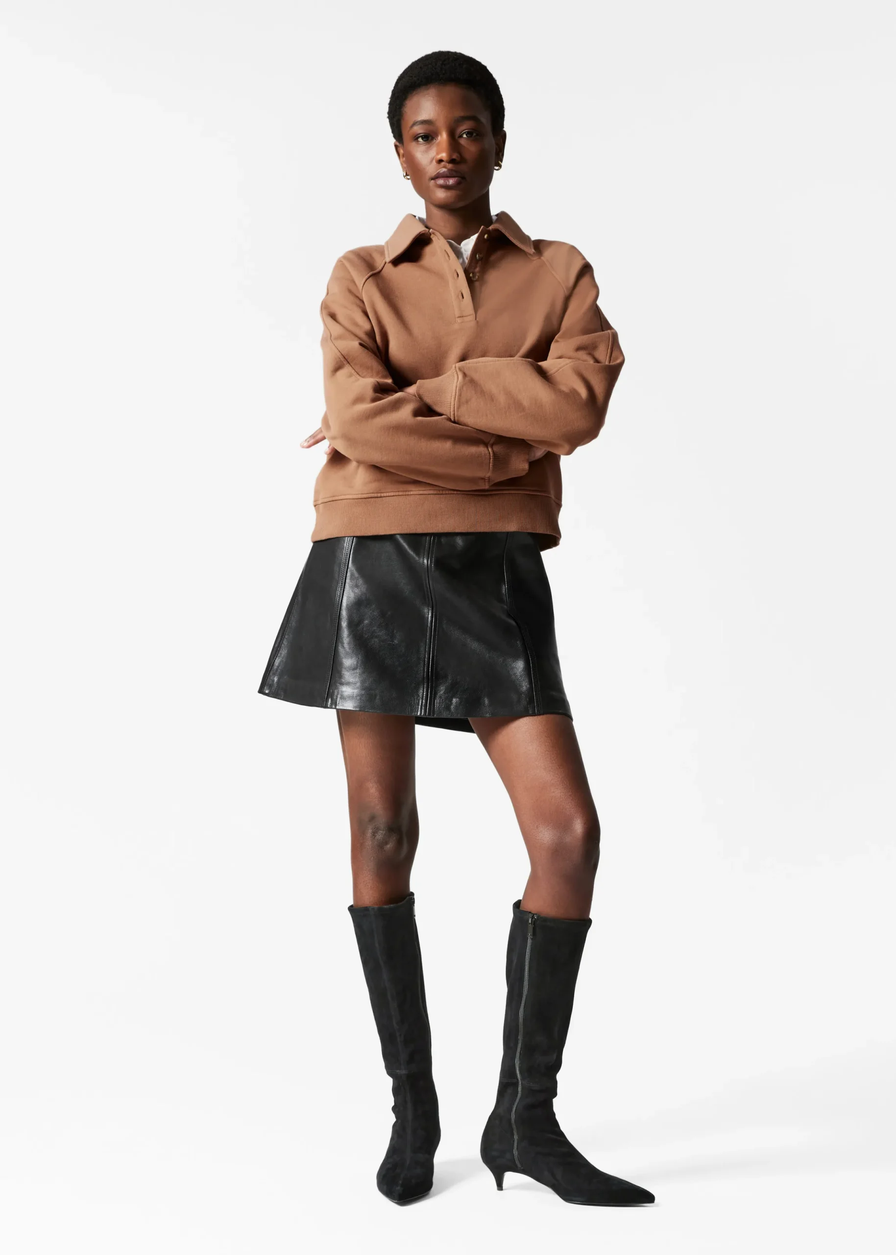 Sweatshirt mit Polokragen