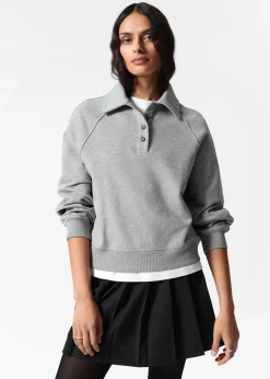 Sweatshirt mit Polokragen