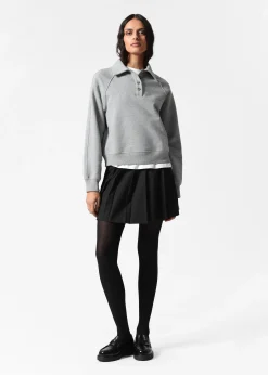 Sweatshirt mit Polokragen