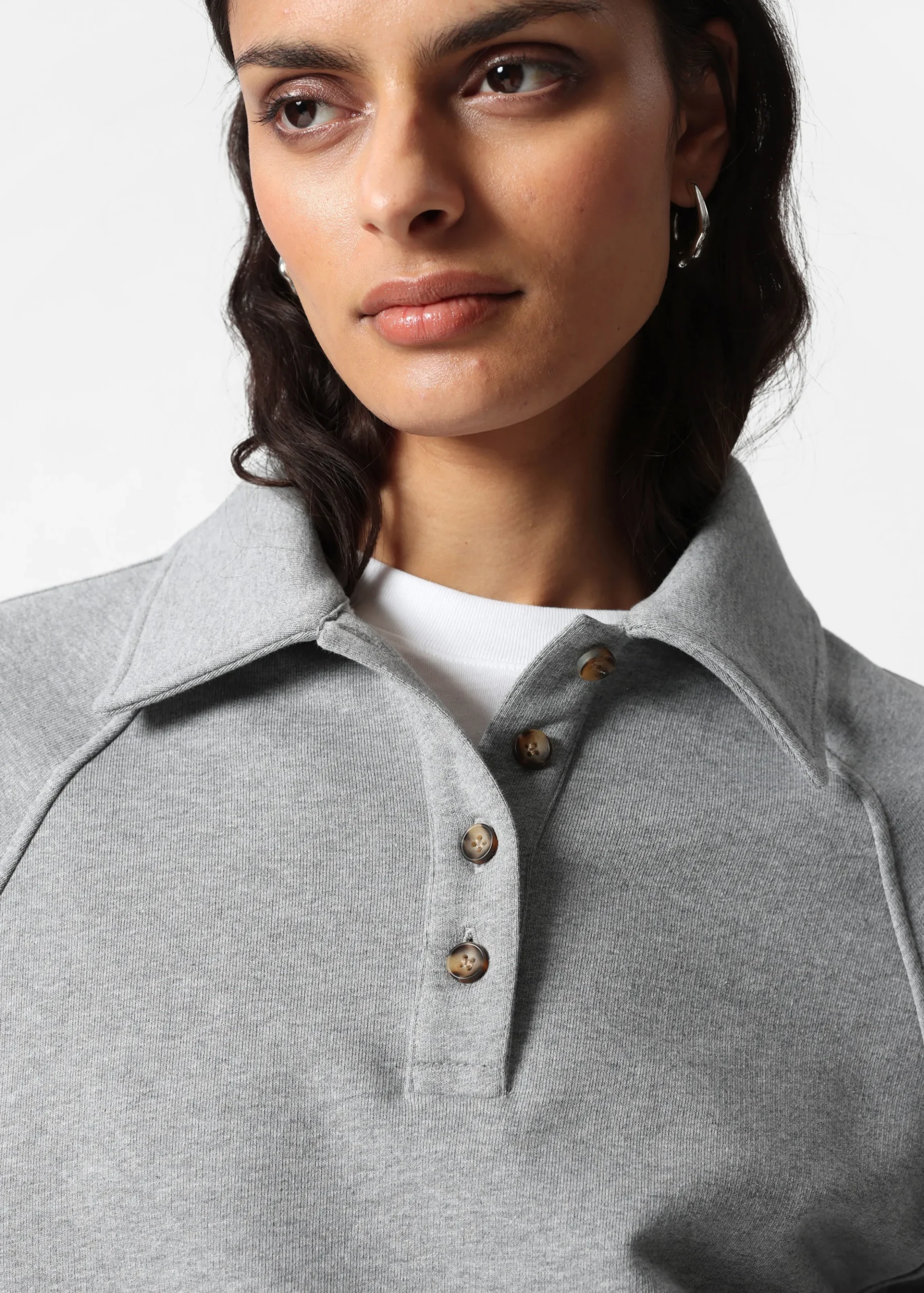 Sweatshirt mit Polokragen
