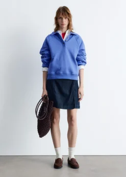Sweatshirt mit Polokragen