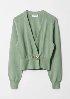 Taillierte Strickjacke in Wickeloptik