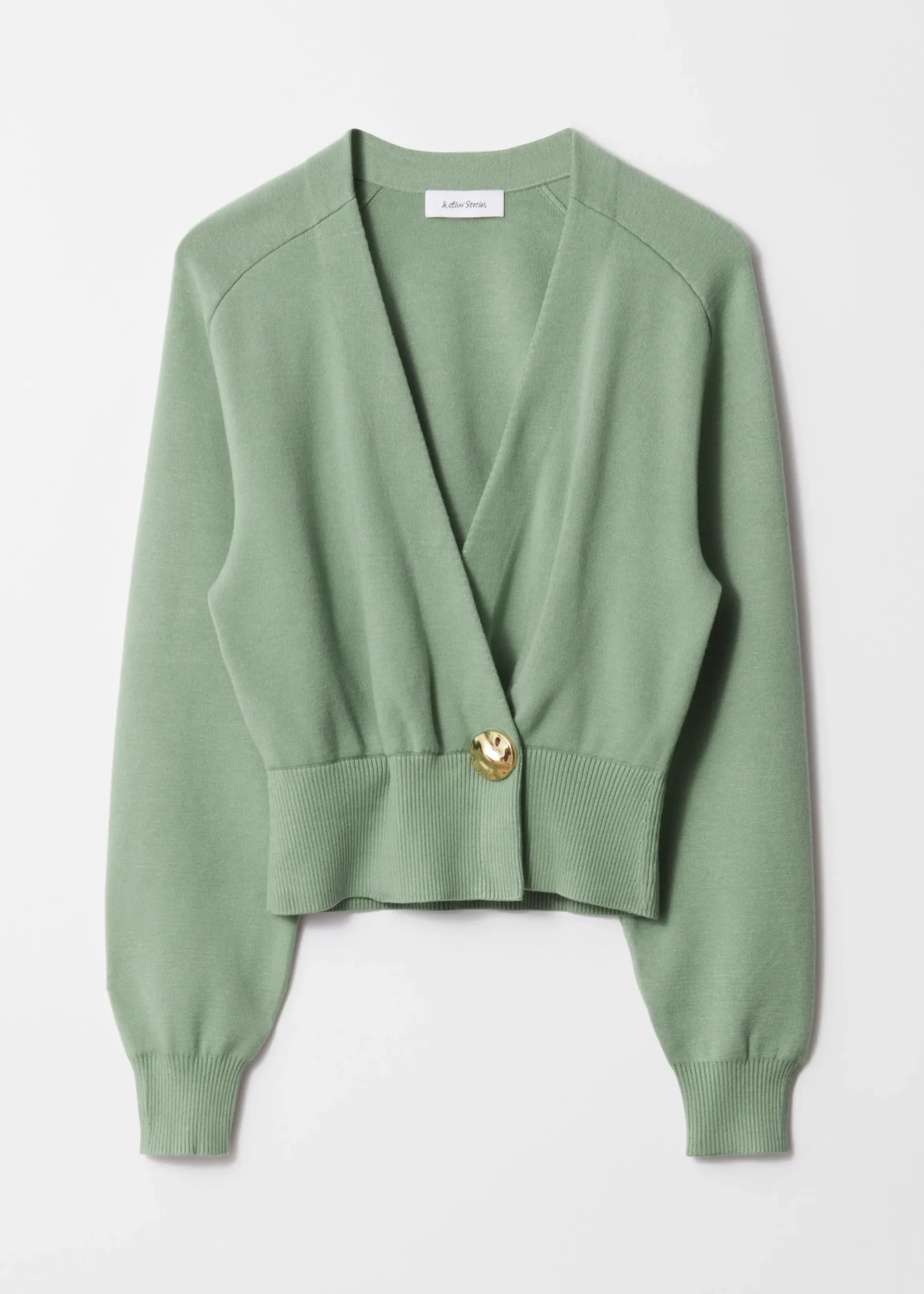 Taillierte Strickjacke in Wickeloptik