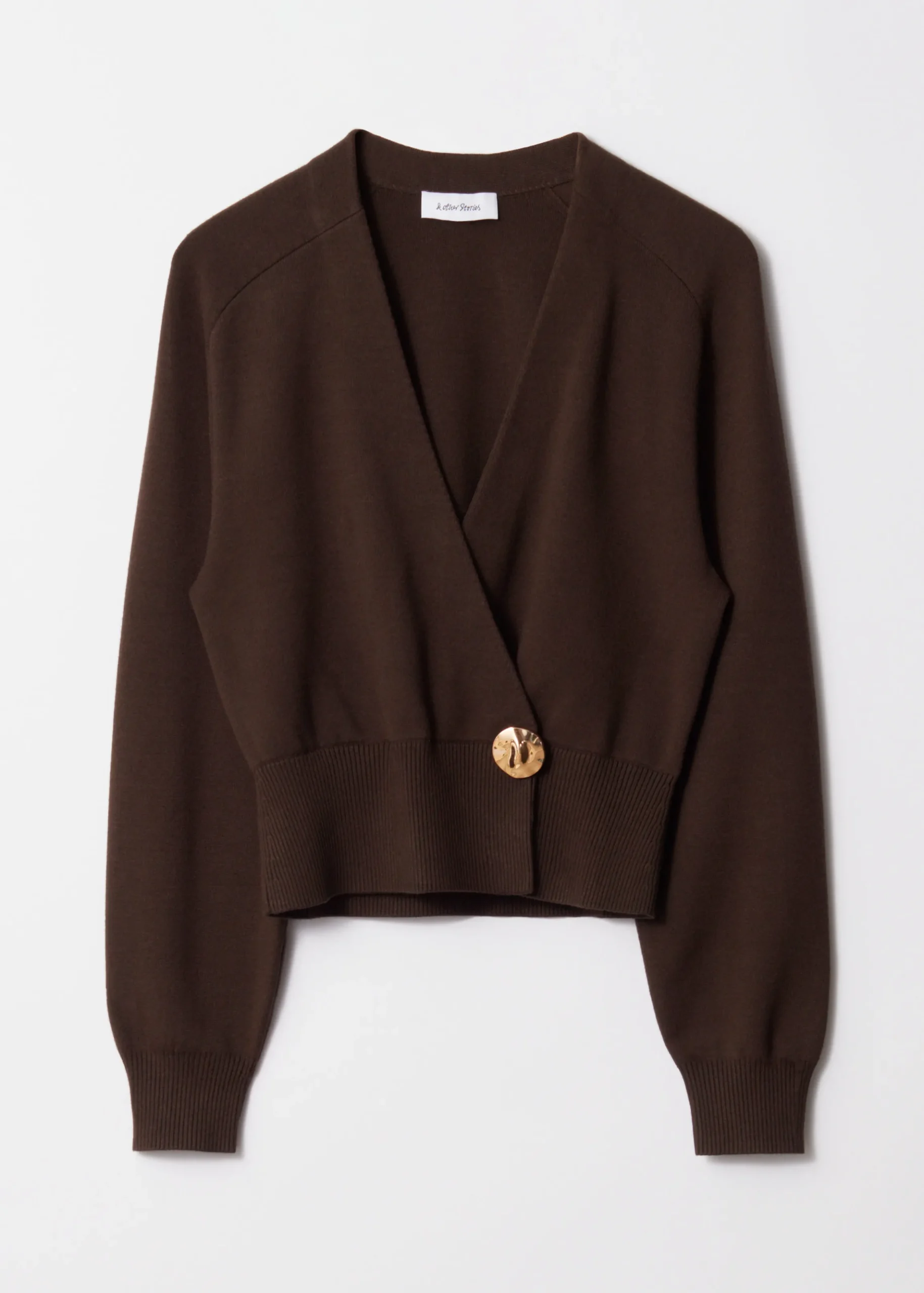 Taillierte Strickjacke in Wickeloptik