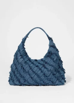 Tragetasche aus Denim in Flechtoptik