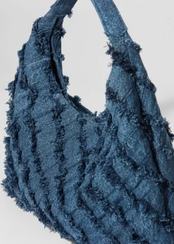 Tragetasche aus Denim in Flechtoptik