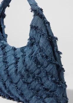 Tragetasche aus Denim in Flechtoptik