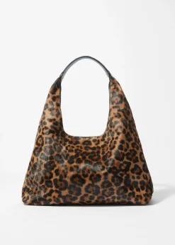 Tragetasche aus Leder mit Leopardenmuster