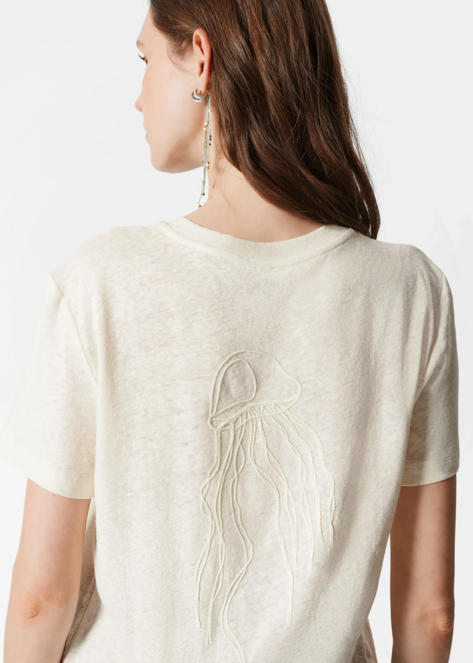 T-Shirt aus Leinenmischung
