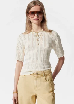 T-Shirt aus Pointelle-Strick