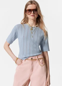 T-Shirt aus Pointelle-Strick