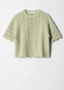 T-Shirt aus Pointelle-Strick