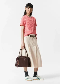 T-Shirt mit Blumenapplikation