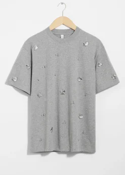 T-Shirt mit Blumenapplikation