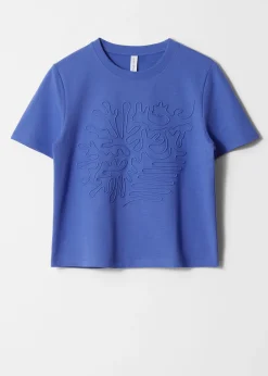 T-Shirt mit Blumenapplikation