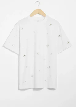 T-Shirt mit Blumenapplikation