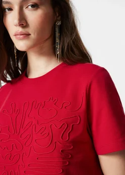 T-Shirt mit Blumenapplikation