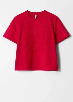 T-Shirt mit Blumenapplikation