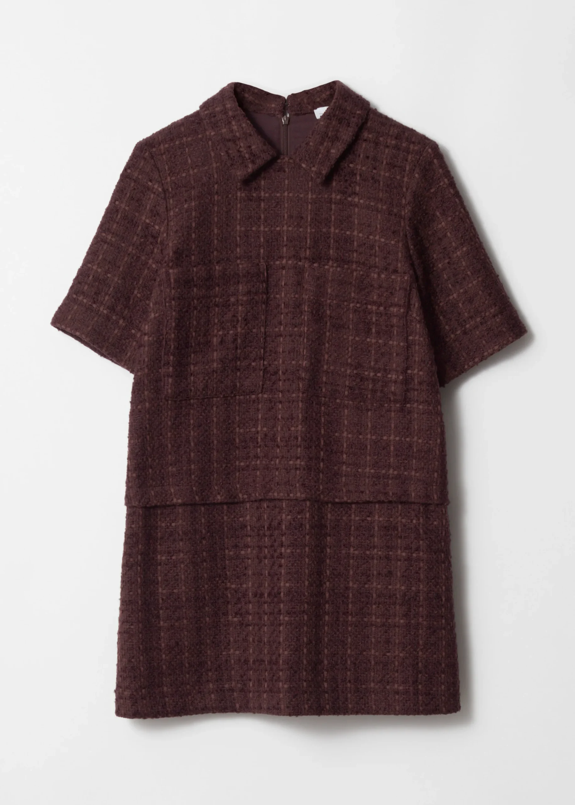 Tweed-Minikleid mit Kragen