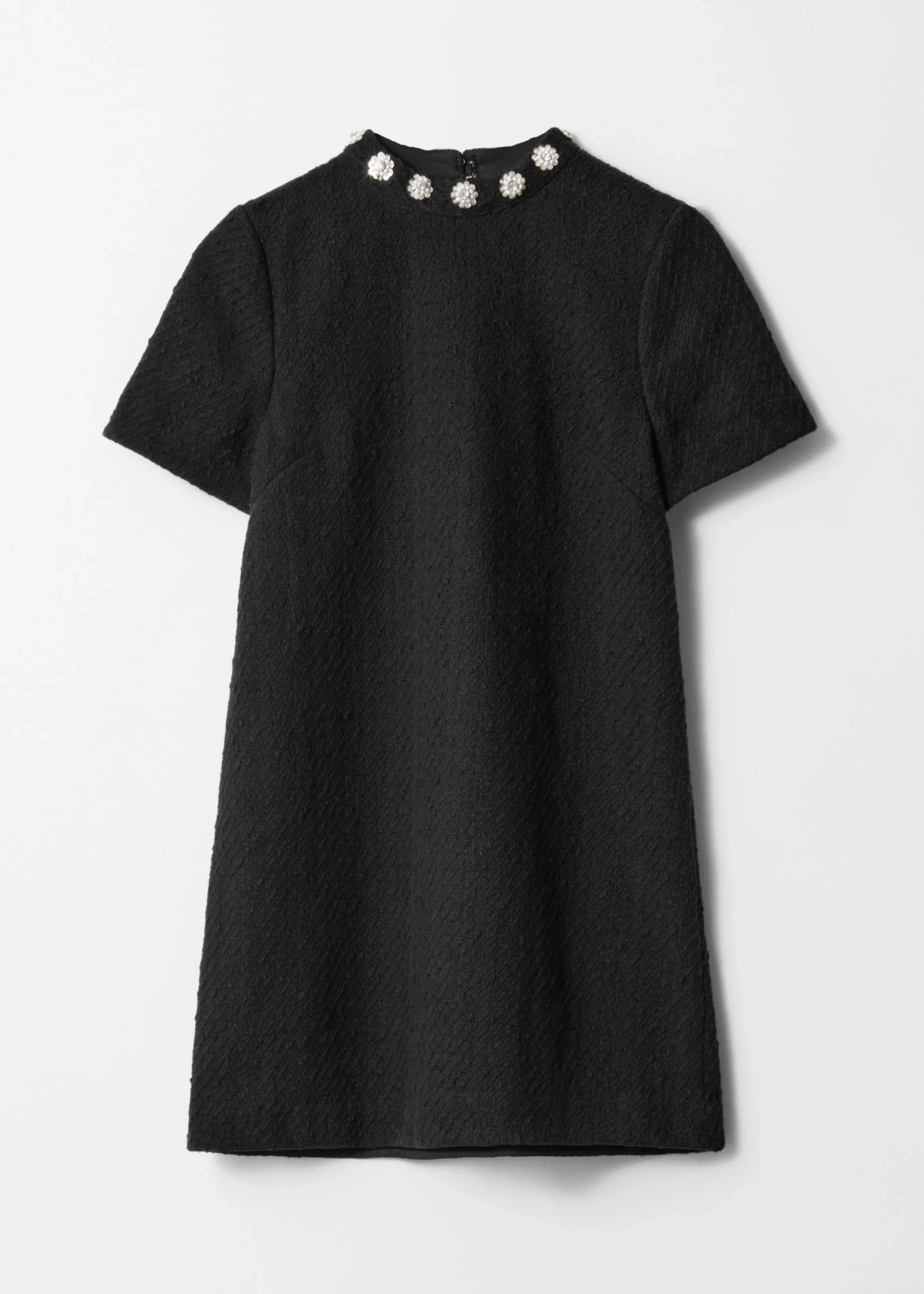 Tweed-Minikleid mit Verzierungen