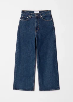 Verkürzte Jeans mit weitem Bein