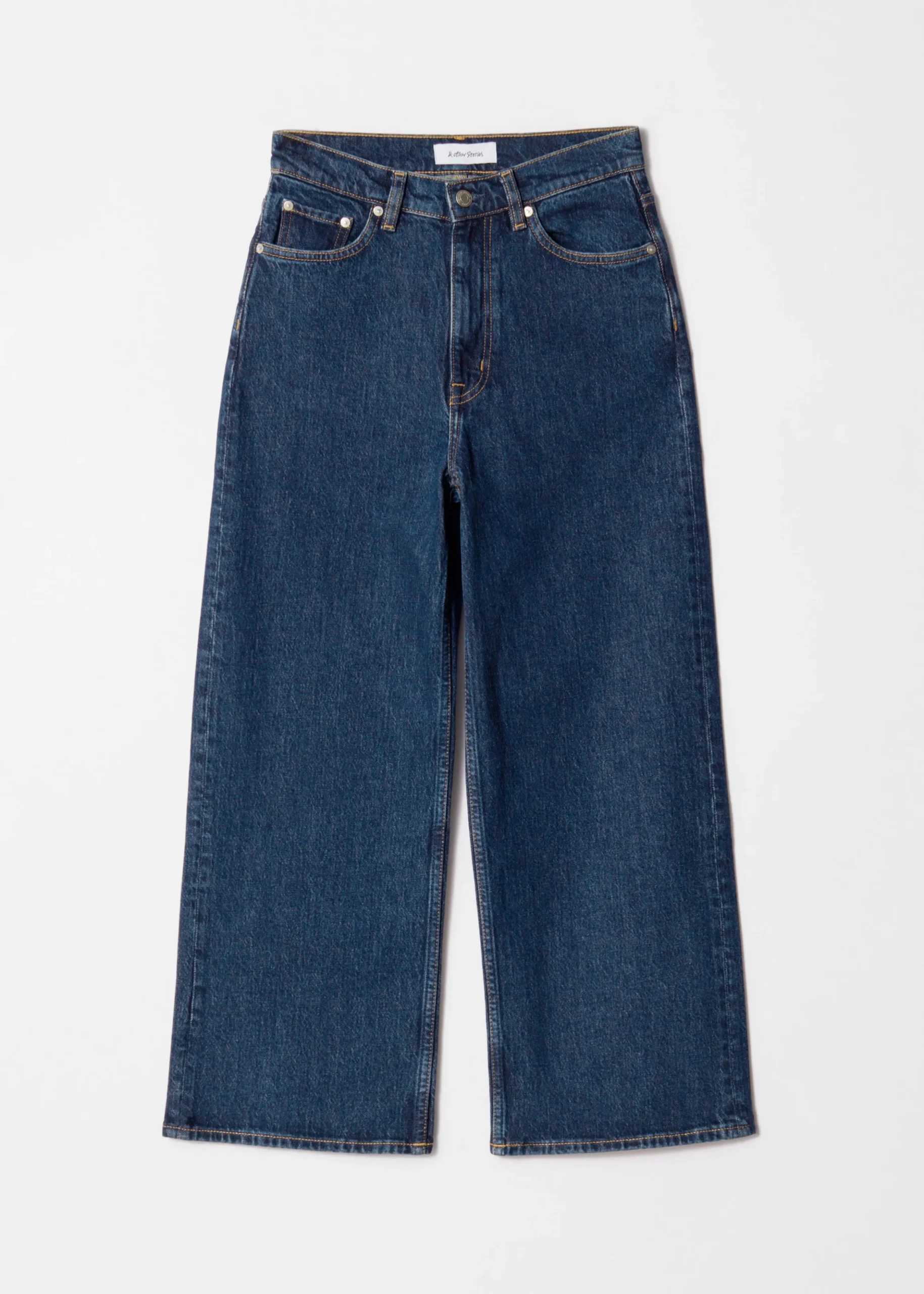 Verkürzte Jeans mit weitem Bein