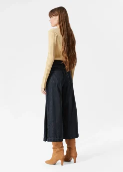 Verkürzte Jeans mit weitem Bein