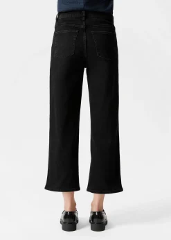 Verkürzte Jeans mit weitem Bein